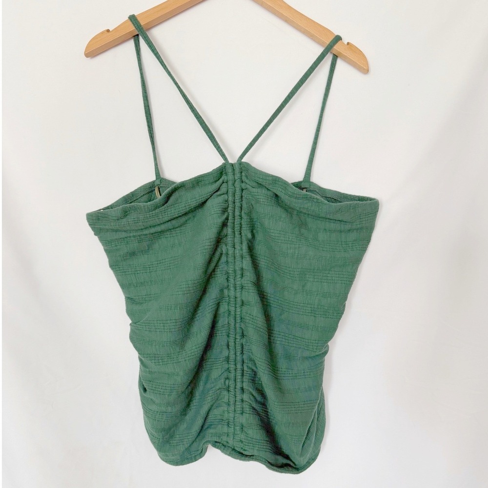 Anthropologie Pilcro Halter Top Womens XL Green Crop Tank Boho Hippie Festival - Picture 2 of 8
